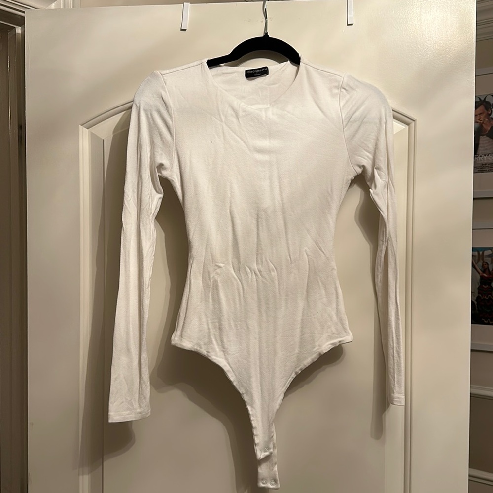 Naked wardrobe double lined backless body suit